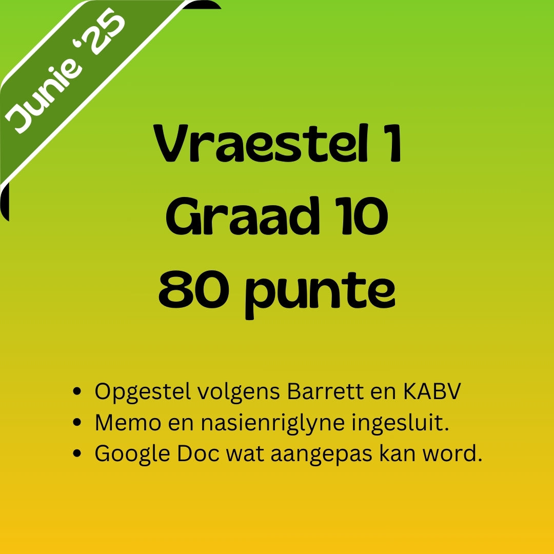 Graad 10 Afrikaans EAT Junie Vraestel 1 2025