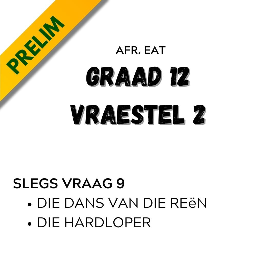 Graad 12 Afrikaans EAT Prelim Vraestel 2 2026 (slegs gedigte, uit 35)