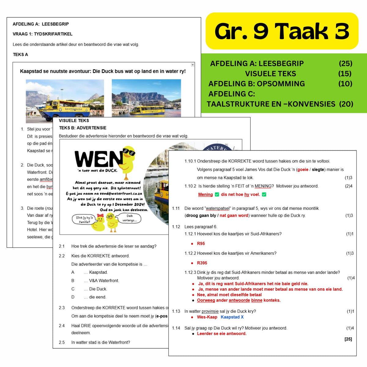 Graad 9 Afrikaans EAT Taak 3 2025