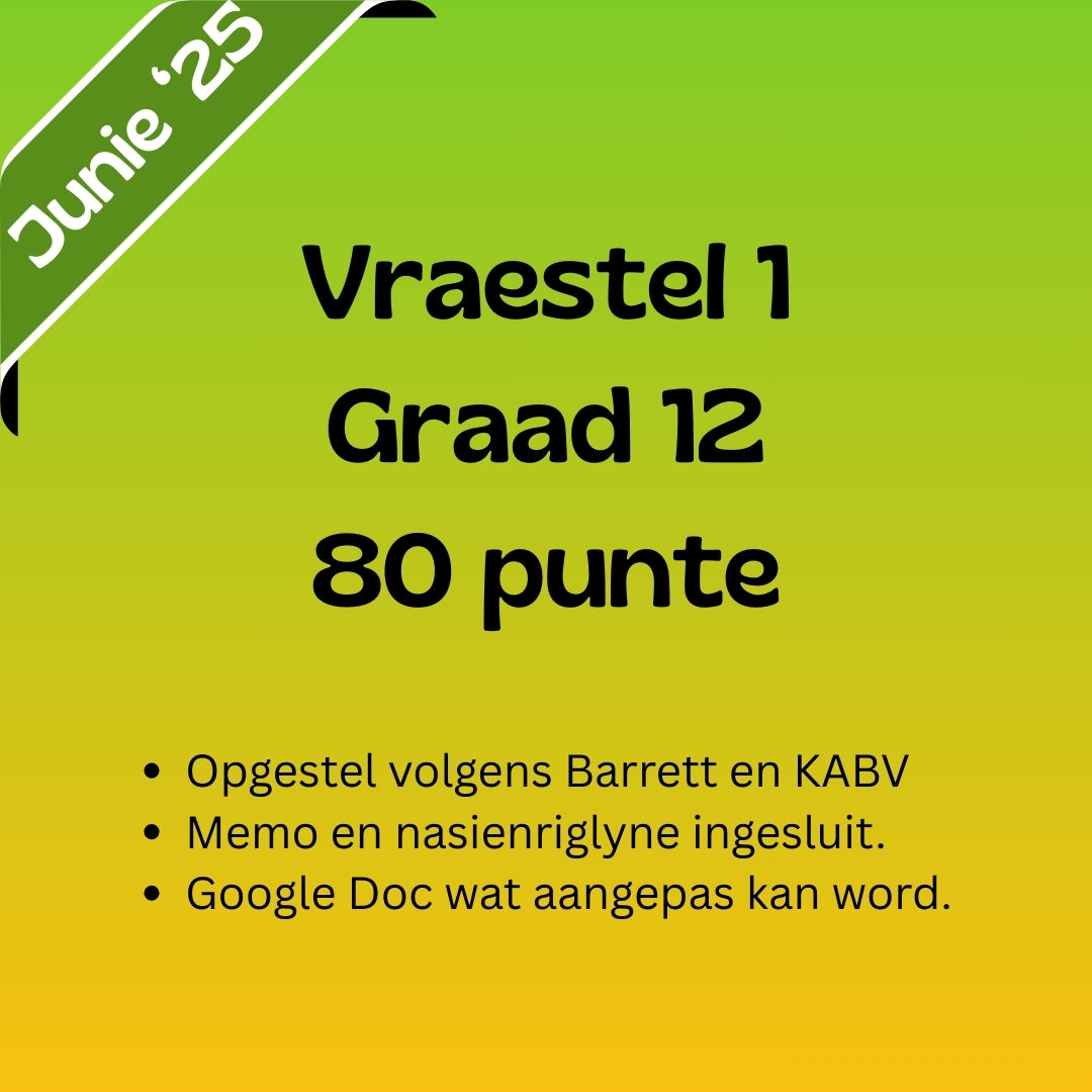 Graad 12 Afrikaans EAT Junie Vraestel 1 2025