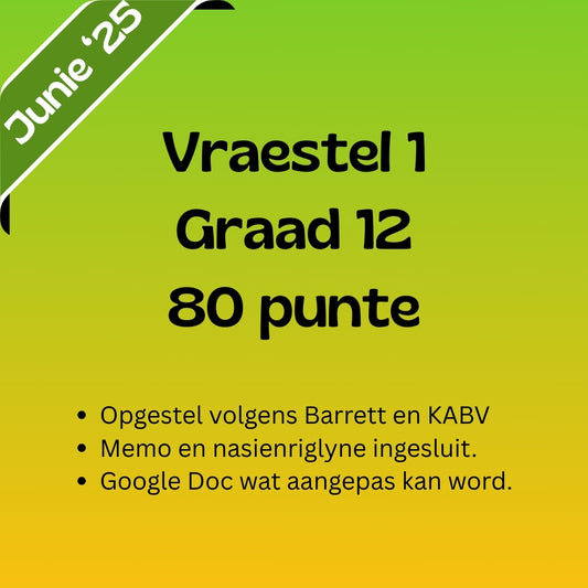 Graad 12 Afrikaans EAT Junie Vraestel 1 2025