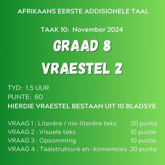 Graad 8 Afrikaans EAT November Vraestel 2 2024 (uit 60)