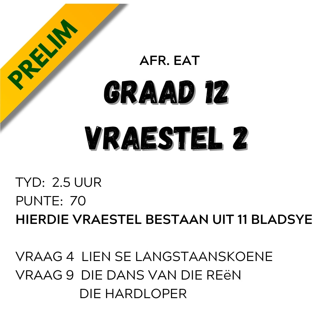 Graad 12 Afrikaans EAT Prelim Vraestel 2 2026 (uit 70)