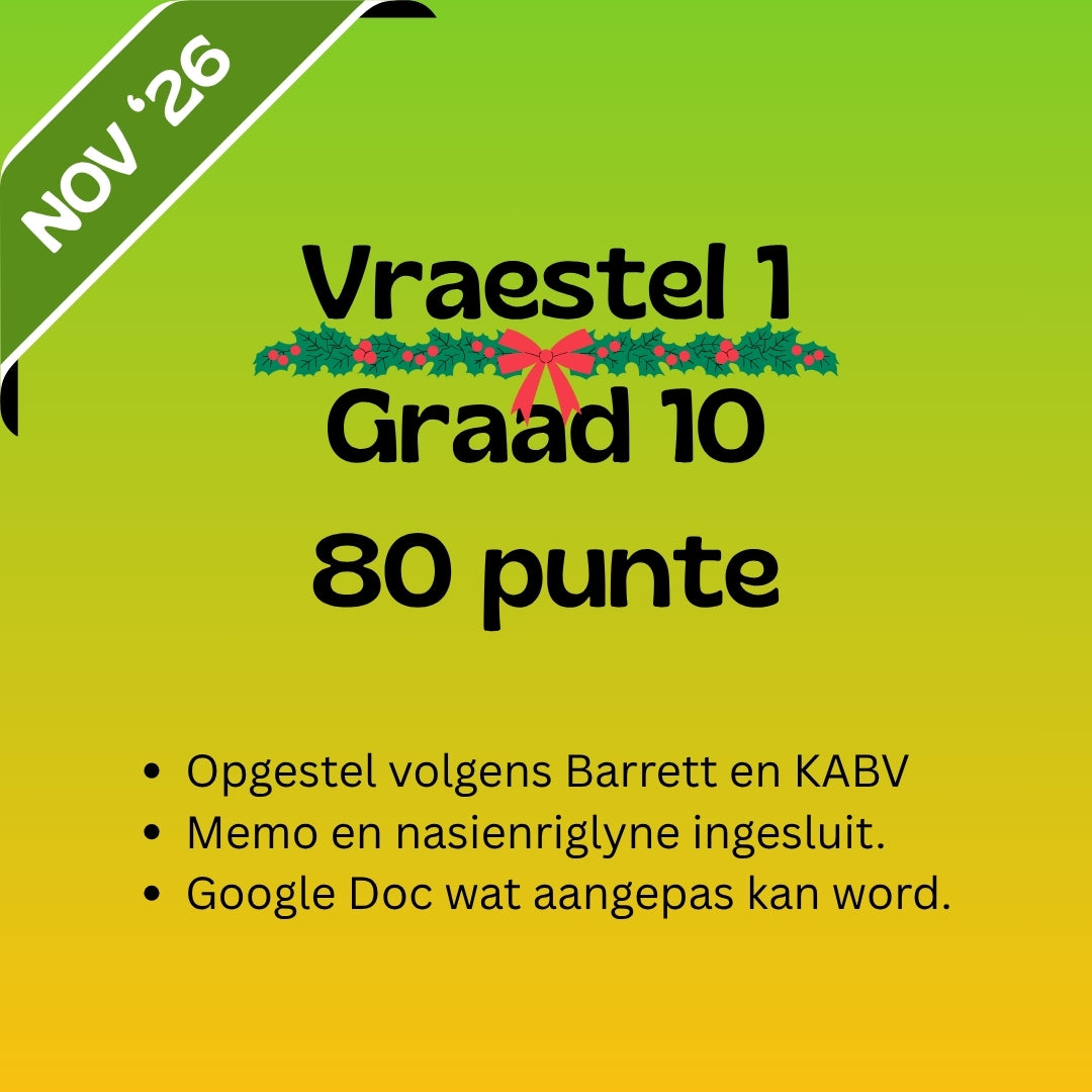 Graad 10 Afrikaans EAT November Vraestel 1 2026