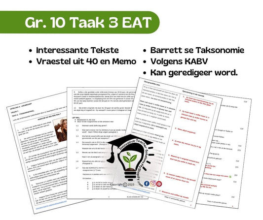 Graad 10 Afrikaans EAT Taak 3 2024 (begrip, opsomming, taal)