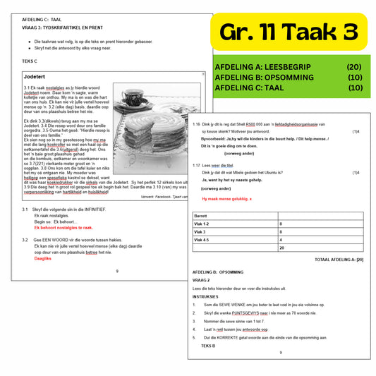 Graad 11 Afrikaans EAT Taak 3 2025